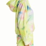 Alice + Olivia Tie Dye Funnel Neck Crop Hoodie Beachside Yellow L Photo 5