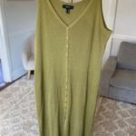 Old Navy Forever 21 Maxi Dress Olive Green Button Front Ribbed 4X Photoshoot Autumn Class Photo 0