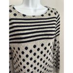 Women's Gray and Black Polka Dot and Striped J. Crew Sweater, Sz: M (b24) Size M Photo 1