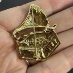 Signed Danecraft Vintage Brooch/Pin New Gold Gramophone Record Player Turntable Photo 7