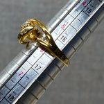 Elegant Yellow Gold Plated Bypass Solitaire Ring Accent Size 6 Retro Preppy Photo 8