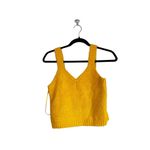 ZARA NWOT  MARINO WOOL BLEND KNIT V NECK TOP YELLOW LARGE BLOGGERS FAV Photo 9