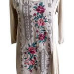 Johnny Was Mishka Rose Floral Embroidered Tunic Top Pink Size Small Photo 0