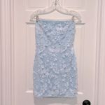 Altar'd State Altar’d State Adley Embellished Mini Dress Light Powder Pastel Blue Small Photo 2