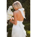 Show Me Your Mumu Adele Halter Maxi Dress in Ivory Luxe Satin L Photo 3