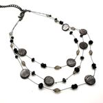 Chico's Chico’s three strand black‎ stone speckled necklace career chic dainty Photo 1