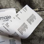 Maje NWT Royal in Ecru Noir Monogram Knit Zip Up Sweater Dress 40 / US 8 $385 Photo 4