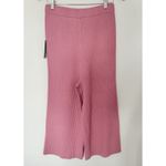 Lulus Snuggly Style Mauve Pink Ribbed Knit Wide-Leg Pants High Waist Sz M Photo 2