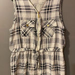 Miss Lili  Black And White Plaid Challis Tunic Top Size 1X Photo 0