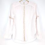 Free People Pink Shimmers And Stripe Slouchy Button Up Shirt Women's Size M -GUC Photo 1