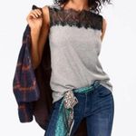 Soprano  Gray Lace Trim Sleeveless Top Made in USA Photo 5