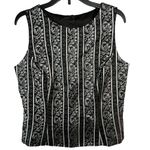 Vintage 90s Scott McClintock Top Womens 6 Black Brocade Floral Stripe Victorian Photo 4