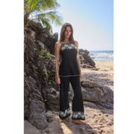 Johnny Was  Workshop Hannah Black Palm Tree Embroidered Tunic Tank S NWT Photo 4