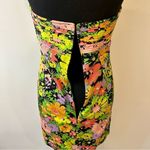 Shoshanna  Neon Floral Strapless Dress Size 4 Photo 6