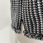 Ann Taylor  Black & White Houndstooth Shortsleeve Sweater w/ Raw Hem Size L Photo 2