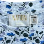 Nation Ltd  Paulette Ruffle Tank White Blue Size Large Photo 3
