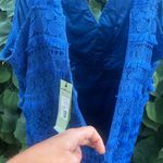 Sam Edelman  Cobalt Lace Fringe Dress sleeveless size 14 lined tassels NWT Photo 5