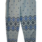 Maxi Milian New York Jogger Sweatpants Gray Aztec Print 100% Polyester XL Comfy Blue Photo 0