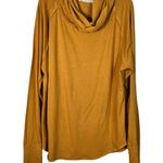 Free People Golden Yellow Cowl Neck Long Sleeve Oversized Top Medium M Autumn Photo 0