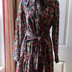 BODEN Flower Print Shirt Mini Dress with Tie in Belt NWOT Size 10 Photo 1