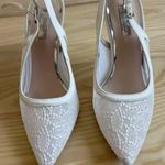 White Lace & Satin Heels Size 7 Photo 0