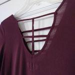 Mudd  Burgundy Strappy Criss Cross Blouse Photo 4