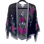 draper's & damon's Draper’s & Damon’s 100%Silk Vintage Beaded Sequin sheer floral blouse/Topper 12 Photo 0