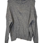 SheIn  Gray Cable Knit Long‎ Sleeve Quarter Zip Pullover Sweater Size S Photo 0