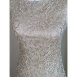 Sue Wong Nocturne Gold Metallic Lace Sheath Dress 4 Sleeveless Cocktail Photo 1