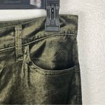 7 For All Mankind  Green Exposed Button Fly Velvet Velour High Rise Pants Size 30 Photo 6