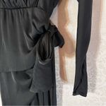 Tart  Isono Poly Silk Wrap Mini Dress Long Sleeve Elegant Black Medium NWT Photo 8