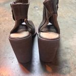 Kelsi Dagger  Womens 8 Brown Block Heels Used open peep-toe Sandals Leather Photo 2