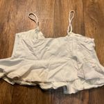 Dress Forum Dress‎ Forum Size Large Linen Babydoll Tank Top Blouse Beige Tan Womens Ruffle Photo 4