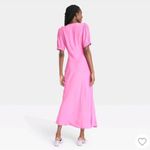A New Day Pink Puff Sleeve Dress L Photo 2