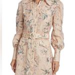Zimmermann NWOT  linen Floral Beige Belted Dress Photo 0