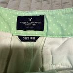 American Eagle Shorts Womens 4 Mint Green White Polka Dots Midi Cotton Chino Photo 2