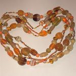 Elegant Multi Color Orange Tan Glass Beaded Boho Necklace Photo 4