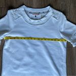 Rebecca Taylor  White Short Sleeve Terry Cloth Lace Crew Neck T-Shirt Blouse S Photo 13