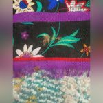 Vintage Caren Charles wool purple floral large square neck head scarf Photo 7