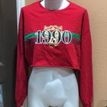 Divided H&M Women's Red Crop Top Sweatshirt 1990 Graphic Size L Photo 4