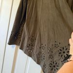 Johnny Was Workshop 100% Suede Embroidered Eyelet Detail Duster Jacket Sz Medium Photo 5