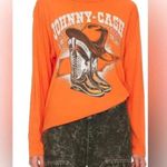 Daydreamer New  orange Johnny cash cowboy boots & hat crew long sleeve T … Photo 1