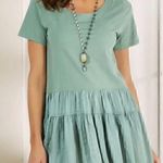 Soft Surroundings  Khloe sea foam mixed media blouse Photo 0