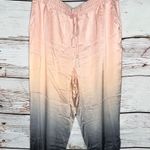 Badgley Mischka  NWT 2X Pink Gray Ombré Tassel Mulberry Silk Pull On Jogger Pants Photo 1