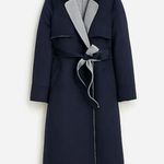 J.Crew Harriet Trench Navy Grey Large Double Faced Wool NEW Size $398 Oversized Photo 1