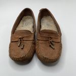 UGG  Sz 6 Roni Moccasin Slipper Suede Leather Loafer Shoes Chestnut Brown Women’s Photo 5