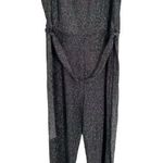 Nicole Miller - Black and Silver Belted Jumpsuit- Size M Photo 0