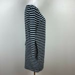 J. Jill Sweater Dress S Black Gray Striped Shift Tunic Short Long‎ Sleeve Pocket Photo 4