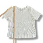 J.Jill Women’s XL White Pima Cotton Slub Scoop Neck Tee Shirt Side Slit Casual Photo 3