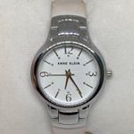Anne Klein women silver tone watch 30mm white dial bracelet size 6.5” running Photo 0